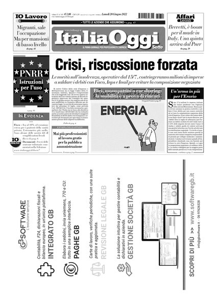 Italia oggi : quotidiano di economia finanza e politica